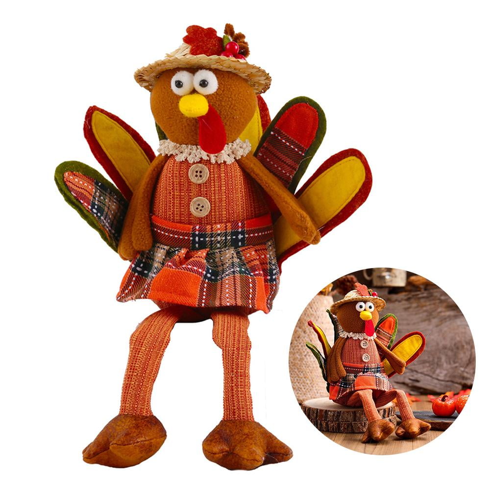 TureClos Stuffed Turkey Doll Home Decor Thanksgiving Plush Turkey Decor