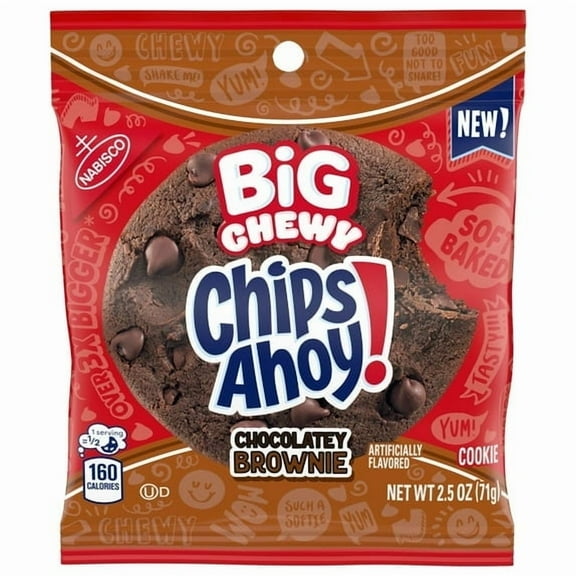 CHIPS AHOY! CHEWY BROWNIE BIG COOKIES 2.5 OZ