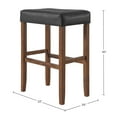 thumbnail image 3 of Alaterre Furniture Madison 30 in. Counter Height Bar Stool with Faux Leather Seat, Barstool for Kitchen Island or Bar Walnut/Black, 3 of 11