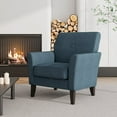 thumbnail image 4 of HL Home Furnishings Alex Transitional Flared Arm Armchair in Blue Velour, 4 of 10