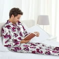 thumbnail image 6 of Disketp Tulips Flowers Mens Pajama Set, Soft Warm Long Sleeve Sleepwear, Cozy Button-Down Pjs for Men-Medium, 6 of 7