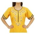 thumbnail image 5 of Bimba Women's Mustard Classy Cotton Long Kurta Skirt Dress Indian Clothing - 10, 5 of 6