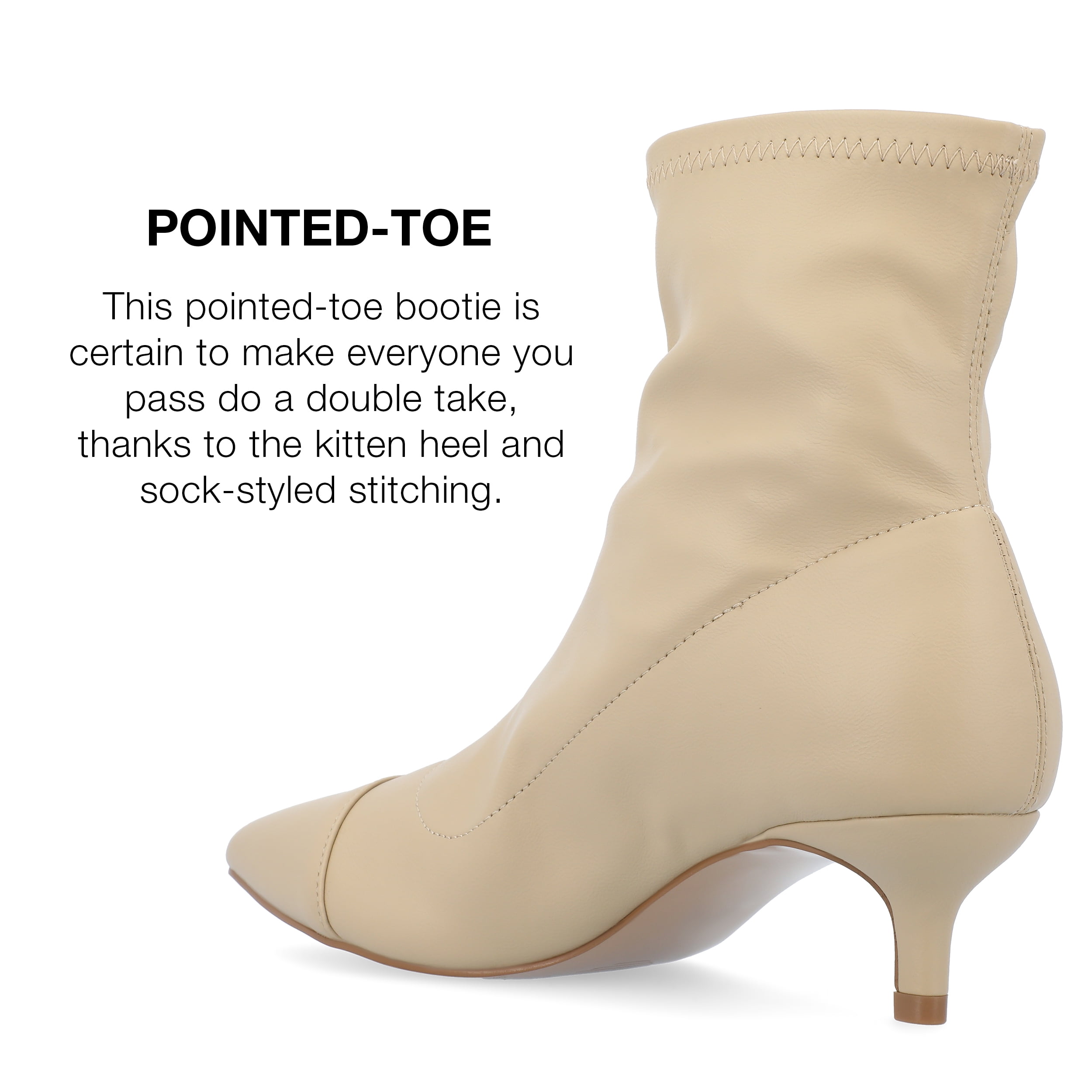 Journee Collection Womens Jadde Tru Comfort Foam Pull On Kitten Heel Bootie