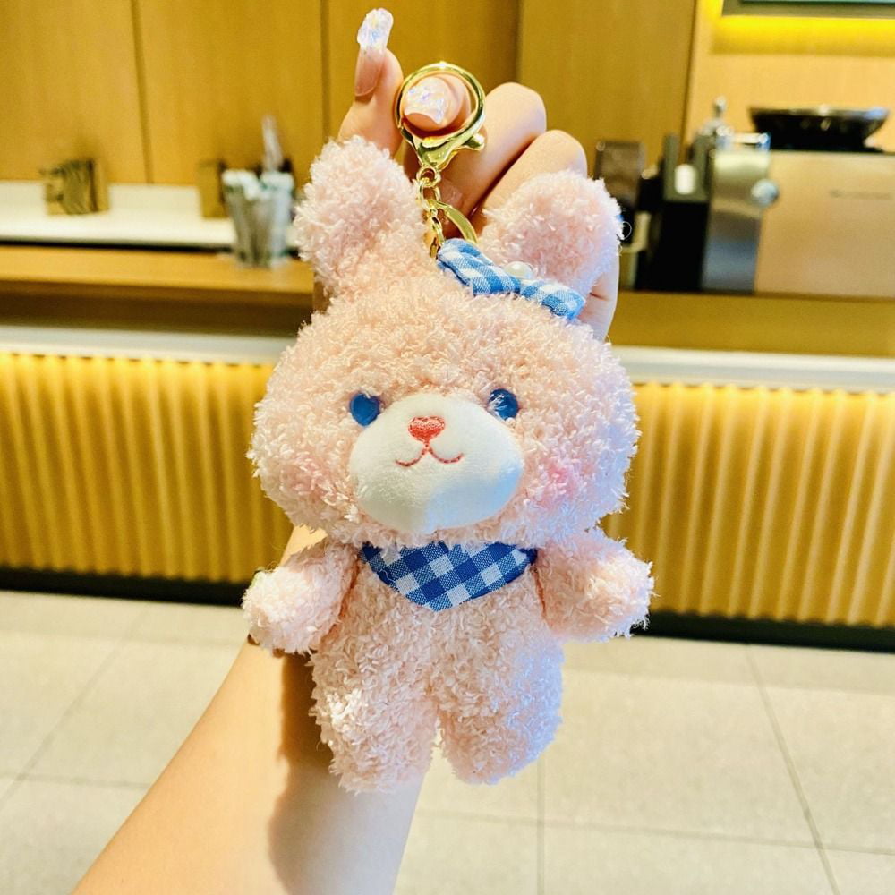 1pc Plush Doodoo Rabbit Doll Keychain Cute Keyring Pendant For Car Or Bag