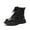 Z2 Black, variant on REDARER Girls' Korean-Style Booties - Soft Sole Autumn Shoes with Pearl Bow Detail | Comfortable Boots for Toddlers,Color:Black,Size:16-18 Months