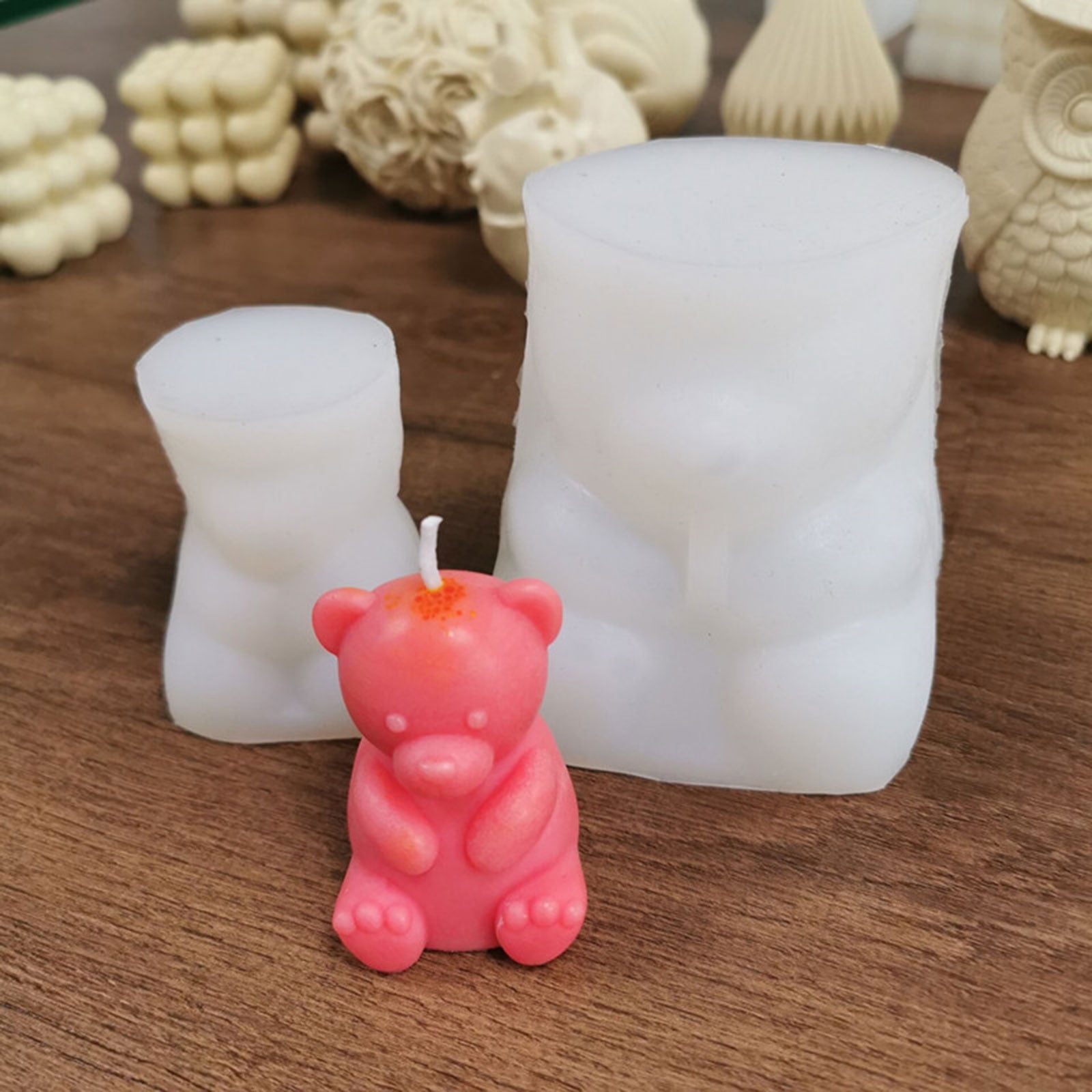 Xidmold 3D Stacking Bear Candle Mold, Animal Pyramid Silicone Mold for  Fondant, Chocolate, Cake Decor, Candle, Soap, Polymer Clay, Plaster, Resin  Art