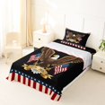 thumbnail image 5 of Manfei Bald Eagle Us Flag Twin Sheets,Red Stripes Bedding,Black,3pcs,1 Fitted Sheet and 1 Pillowcase, 5 of 6