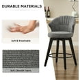 thumbnail image 6 of Bar Stools Set of 2, Counter Height Bar Swivel Chairs with Backs, Wood Legs and Footrest, Chenille Cushion, Height Adjustable, for Kitchens, Bars, Restaurants, Cafes, 6 of 8