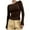 Brown, variant on Luxalzxs Womens Fall Winter Long Sleeve Stretch Slim Round Neck Solid Color Basic Shirts Tops Blouses