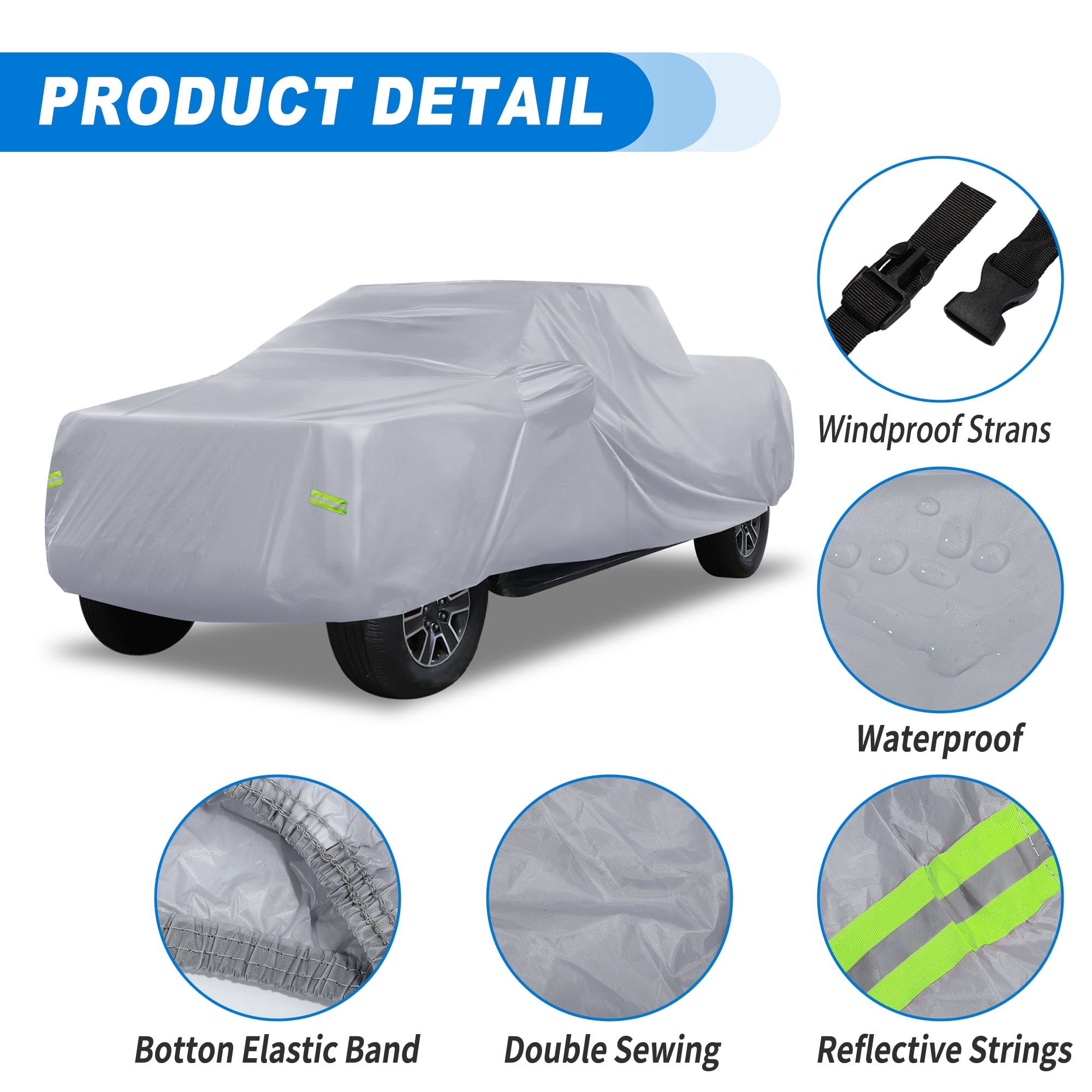 Unique Bargains Waterproof Car Cover for Ford F150 Crew Cab 4 Door 6.5 Feet Bed