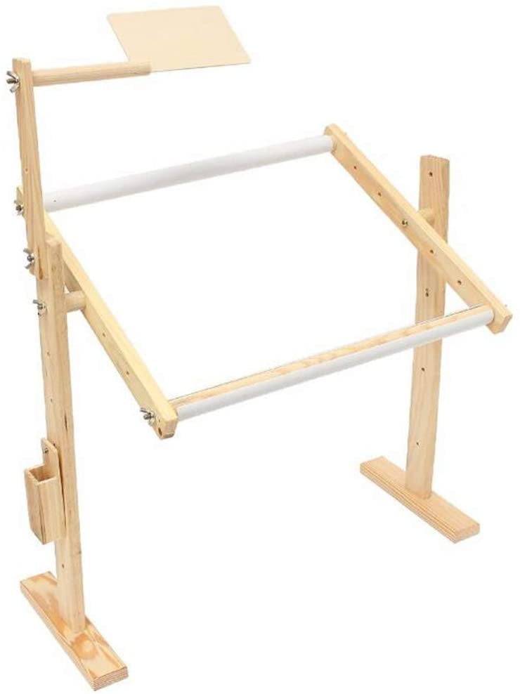 Valinks Cross Stitch Frame Stand Adjustable Wooden Frame Embroidery Needlework stand floor embroidery hoop swivel