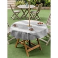 thumbnail image 3 of Outdoor Tablecloth with Umbrella Hole & Zipper, Grey Beach Coastal Round Tablecloth 60 Inch, Summer Nautical Seaside Ocean Beige Patio Table Cover Waterproof Table Cloth for Picnic/Party, 3 of 7