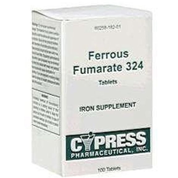 2 Pack - Cypress Pharmaceuticals Ferrous Fumarate 324 Tablets,  100 ea