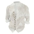 thumbnail image 3 of Camisa Hombre Camisa de manga larga con estampado digital 3D y soporte con botones sueltos para hombre, vacaciones, playa, ocio (Khaki, XL), 3 of 5