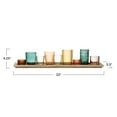 thumbnail image 2 of Creative Co-Op Round Glass Votive Holders on Wood Tray, Multicolor, Set of 10, 2 of 5