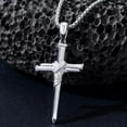 thumbnail image 4 of Three Nail Cross Necklace 925 Sterling Silver 3D Cross Necklaces for Men Christian Jesus Crucifix Religious Jewelry Gifts for Men Husband Brother 22"+2", 4 of 6