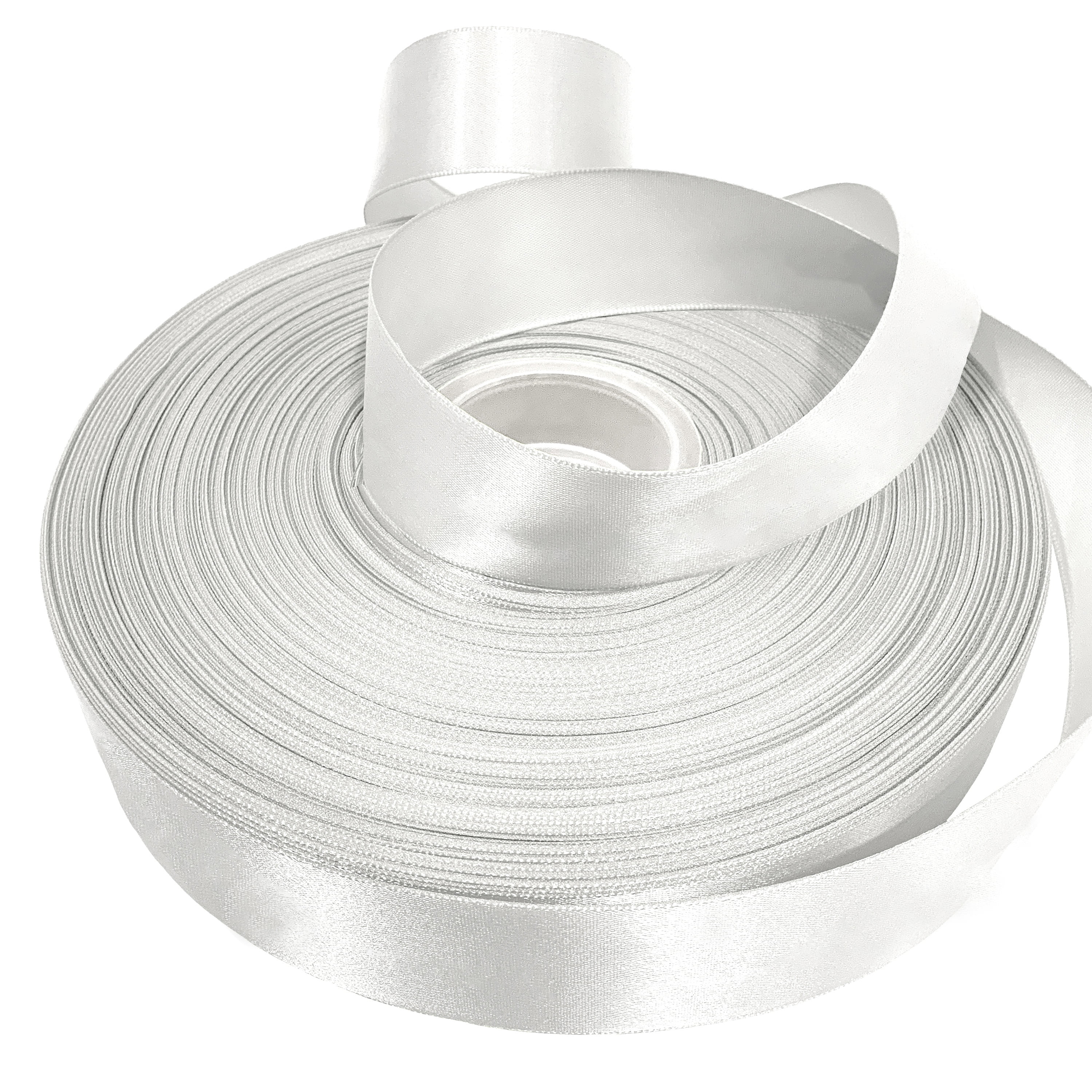 White Single Face Satin Ribbon, 1.5" x 50 Yards by Gwen Studios