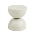 thumbnail image 2 of Alina End Table for Indoors or Outdoors - Stone White Finish with Faux Gold Fakes, 2 of 5