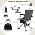 thumbnail image 3 of Topcobe 360° Swivel Portable Hunting Chair with Adjustable Legs and Armrests, Outdoor Furniture-Black, 3 of 7