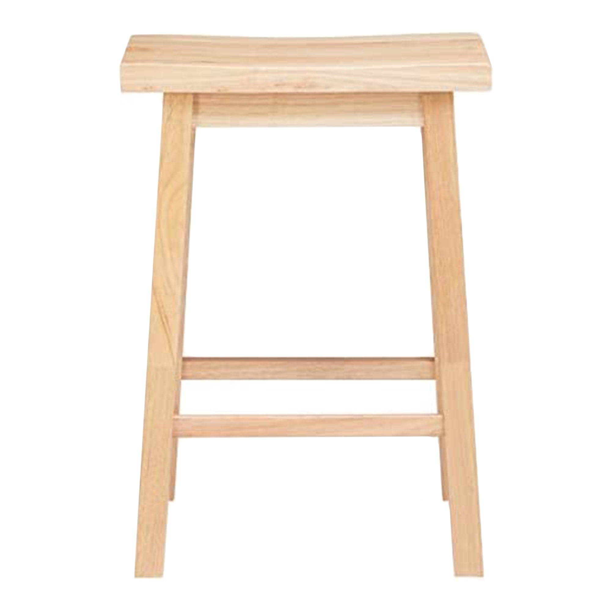 PJ Wood Saddle-Seat 24 Inch Kitchen, Table, & Bar Counter Stool, Natural