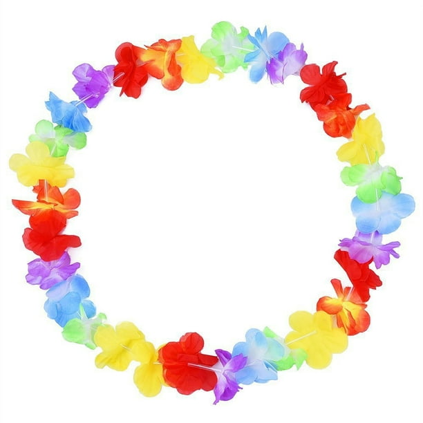 Cateissary Leis de fiesta hawaiano, seguro, inodoro y cómodo de llevar, guirnalda de collar hawaiano de flores Leis de fiesta Kits de decoración para fiestas