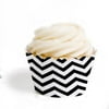Dress My Cupcake Standard Cupcake Wrappers, Chevron, Black, Set of 12