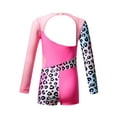 thumbnail image 2 of YEAHDOR Kids Girls Leopard Prints Long Sleeve Mesh Patchwork Dance Leotard,Sizes 4-14 Pink Leopard 12, 2 of 7