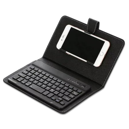 PU Leather Keyboard Cover Case Phone Wireless Bluetooth Keyboard for iPhone Android New