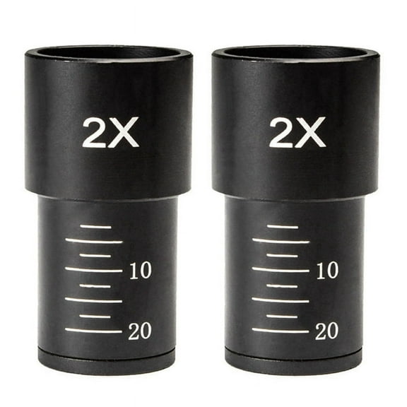 2pcs Biological Microscope Eyepiece 2X Barlow Lens for 23.2mm Mount Port Biological Microscope