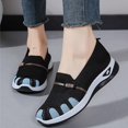 thumbnail image 2 of Gpaecead Women's Knit Mesh Walking Shoes Soft Sole Breathable Non Slip Comfortable Slip On Flats For Summer Daily Black, 2 of 8