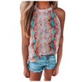 thumbnail image 2 of Tank Tops for Women Athletic Works Women's Summer Snake Print Raglan Sleeveless Blouses Basic-T Shirt Tops Tank, 2 of 9