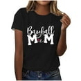thumbnail image 2 of Lilgiuy Baseball Mom Shirt for Women Vintage Baseball Graphic Letter Print Mom Shirt Tee Baseball Mama Short Sleeve T-Shirts for Holiday Vacation Travel(Black,S), 2 of 4