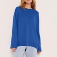 thumbnail image 4 of POROPL Women Sweaters Long Sleeve Crew Neck Sweater Casual Oversized Knitted Size S-L, 4 of 8