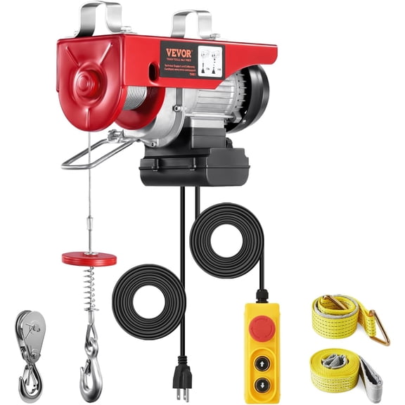 Electric Hoist with Remote Control, 440 lbs Material Handling Tool, 110V Electric Hoist with 14ft Remote Control for Factories, Warehouses, Construction Site, Attic