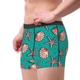thumbnail image 2 of Balery Starfish and Shell Calzoncillos bóxer para hombre, ropa interior de algodón suave y transpirable con cinturilla de nailon-Medium, 2 of 5