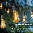 thumbnail image 3 of REJODA-25FT Outdoor String Lights with 12+1 LED Edison Bulbs Dimmable, Waterproof Exterior Patio Lights, Connectable Shatterproof ST38 Hanging Lights for Backyard Garden Balcony Party, Warm White 220, 3 of 4
