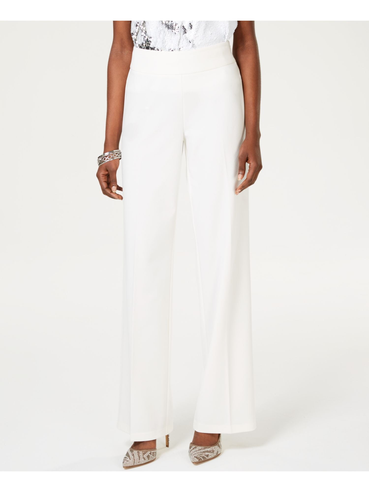 White Straight leg Pants Size 