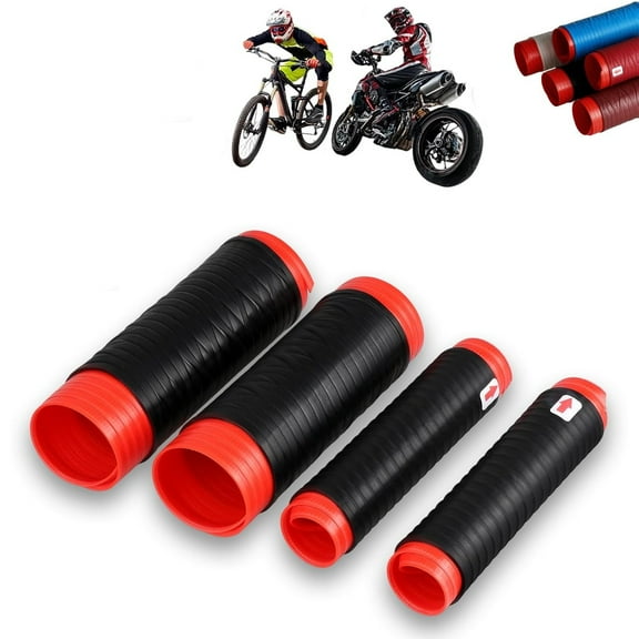 Universal Silicone Handlebar & Brake Lever Grip Covers, Non-Slip Shock-Absorbing Wrap-Around Motorcycle Grips with Handlebar End Caps, Ergonomic MTB Accessories