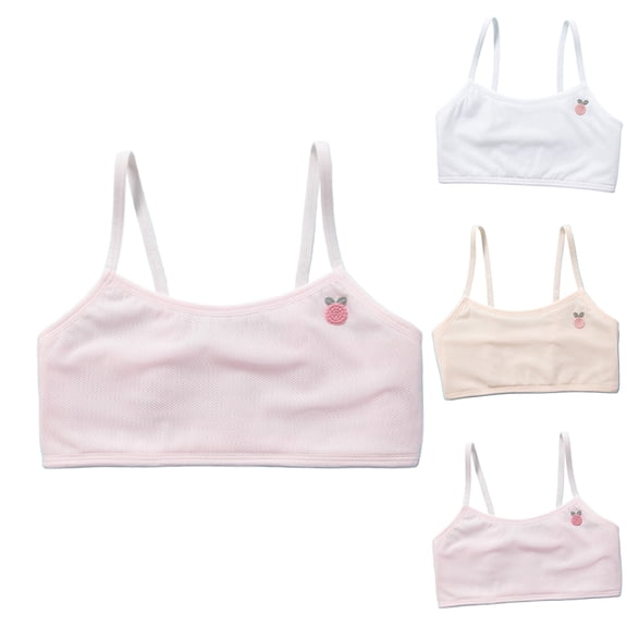 CAIXIA Girls Training Bra Girls First Sports Bra Seamless Bralette for Tweens Lightweight Wireless Training Top Soft Comfort,11-12 Years