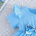 thumbnail image 4 of mgoYE Baby Girl Clothes 6-9 Months Baby Girl Clothes Toddler Girl Outfits Infant Girl Summer Clothes for Girl Ruffle Shirt Pants+Cute Headband 3PCS(Blue,6-9 Months), 4 of 7