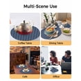 thumbnail image 2 of 15 Inch Round Placemats Set of 4, Navy Blue Geometric Non Slip Heat Insulation PP Table Mats, Modern Pure Color Abstract Striped Washable Place Mats for Kitchen Dining Party Table Decor, 2 of 7