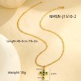 thumbnail image 2 of NICKSUN 18K Gold Plated Stainless Steel Cross Pendant Necklace, Square Cubic Zirconia Figaro Chain Choker Clavicle Necklaces for Women Religious Jewelry Gift, 2 of 6
