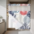 thumbnail image 4 of Navy Blue Coastal No Hook Shower Curtain with Snap in Liner, Waterproof Fabric Shower Curtains, Grey Red Beige Coral Starfish Nautical Shower Curtain Set Top See Through for Bathroom 72"x78", 4 of 8