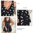 thumbnail image 5 of Rewera Tankini Swimsuit V Neck Dot Prints Ruched Design Criss Cross Back Two Piece Swimsuit for Beach Party Bathing Black 5XL, 5 of 6
