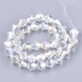 thumbnail image 2 of 10strands Electroplate Glass Beads Strands AB color Plated Faceted Bicone Clear AB 6x5.5~6mm Hole: 1mm about 44~47pcs/strand 24.5~25cm, 2 of 2