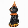 thumbnail image 2 of Halloween Black and Orange Resin Cat, 10 in H Retro style Vintage style carnival Tabletop Figurine Decor, 2 of 5