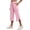 Pink——Fall Savings, variant on Oiangi Womens Capri Pants Elastic Waist Split Curved Hem Capris Casual Loose Comfy Crop Trousers with Pockets White 2XL