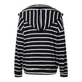 thumbnail image 6 of Winter Striped Drawstring Hooded Long Sleeve Sweatshirt Top for Women Cozy Casual Pullover, 6 of 6