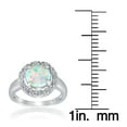 thumbnail image 5 of Created White Opal and CZ Sterling Silver Round Ring, 5 of 5