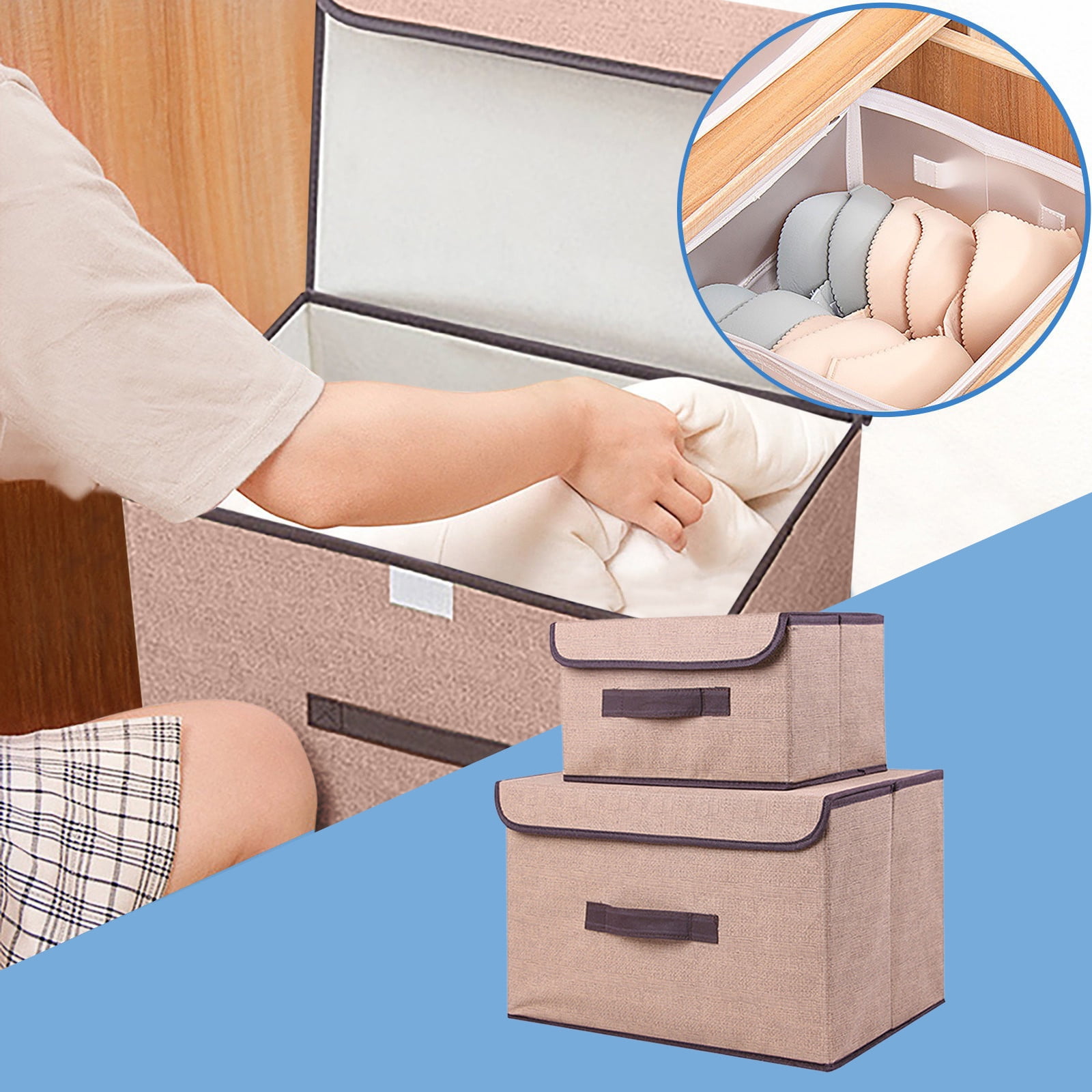 Clearance! Eeatig Storage Storage Box Foldable Clothing Sundries Portable Storage Box with Lid Foldable Storage Box Household Essentials F